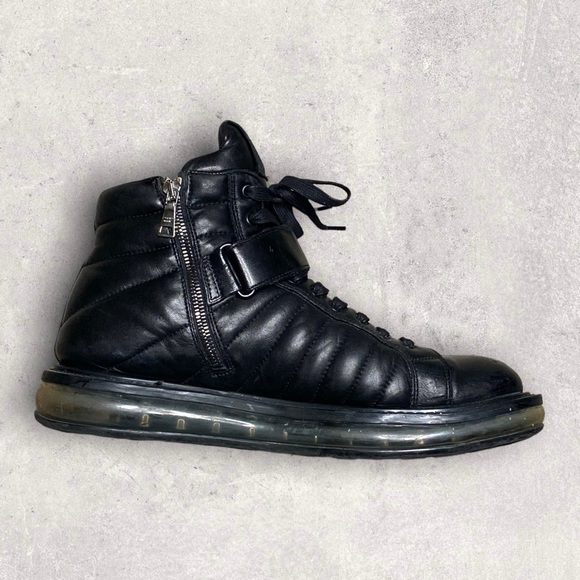 PRADA Levitate Black Quilted Leather High-Top Men’s Sneakers - Picture 8 of 17